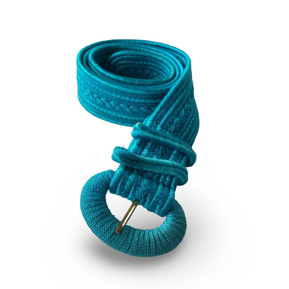 Blue Decorative Weave Dress Belt